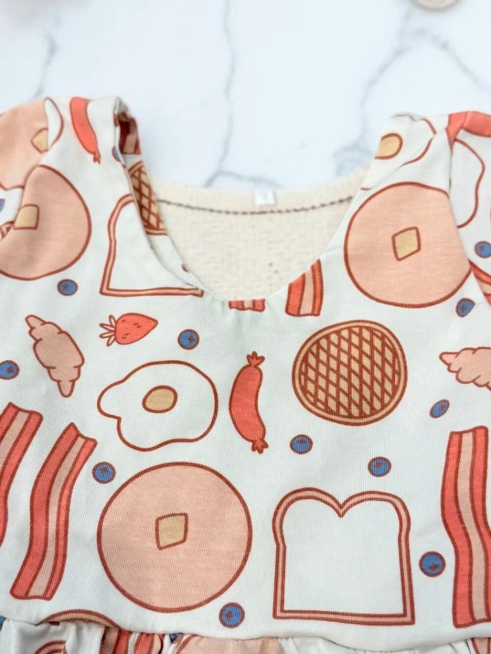 Monica + Andy Breakfast Print Long Sleeve Let's Dance Twirl Dress Size 4T